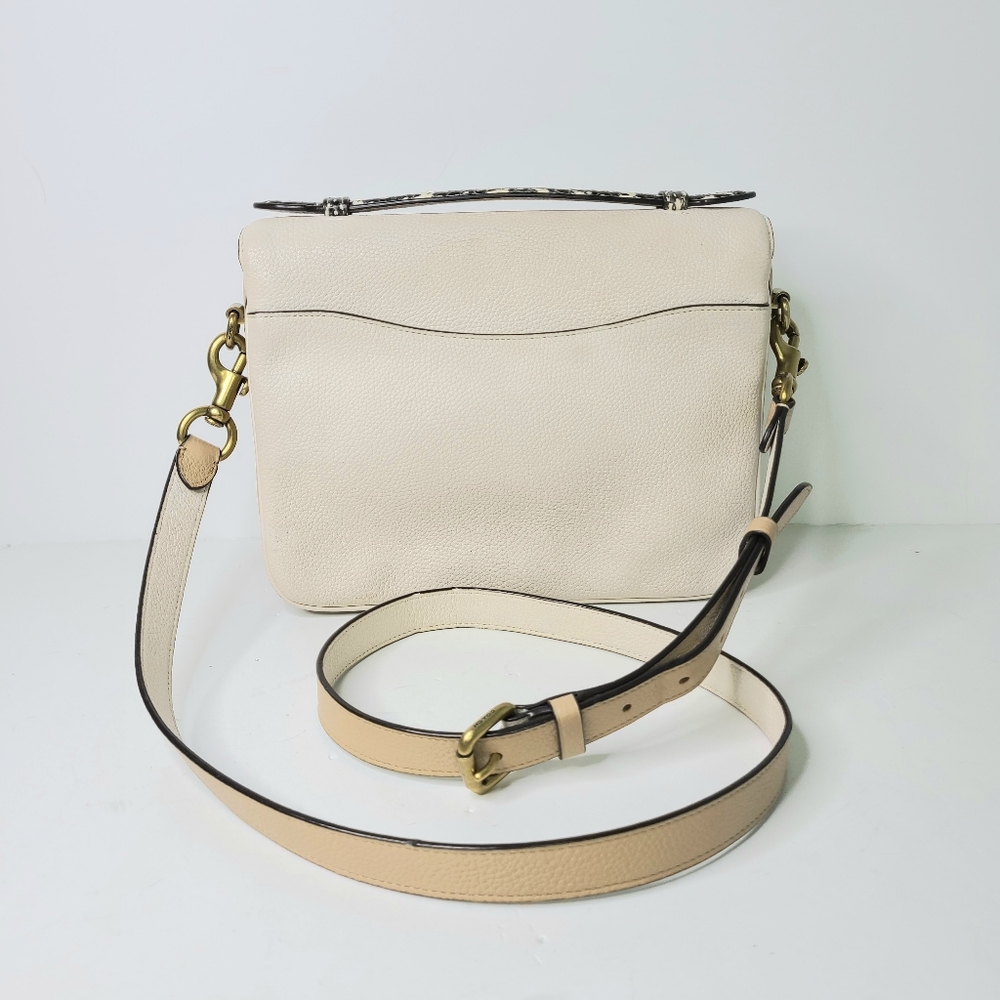 Coach Cassie Colorblock Tan Snakeskin Top  Handle Crossbody Bag - Picture 4 of 16